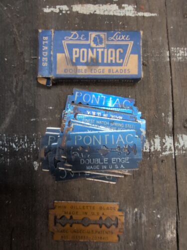 RARE Vintage 1930s Pontiac Deluxe Double Edge Blades NOS- 7 Boxes Available